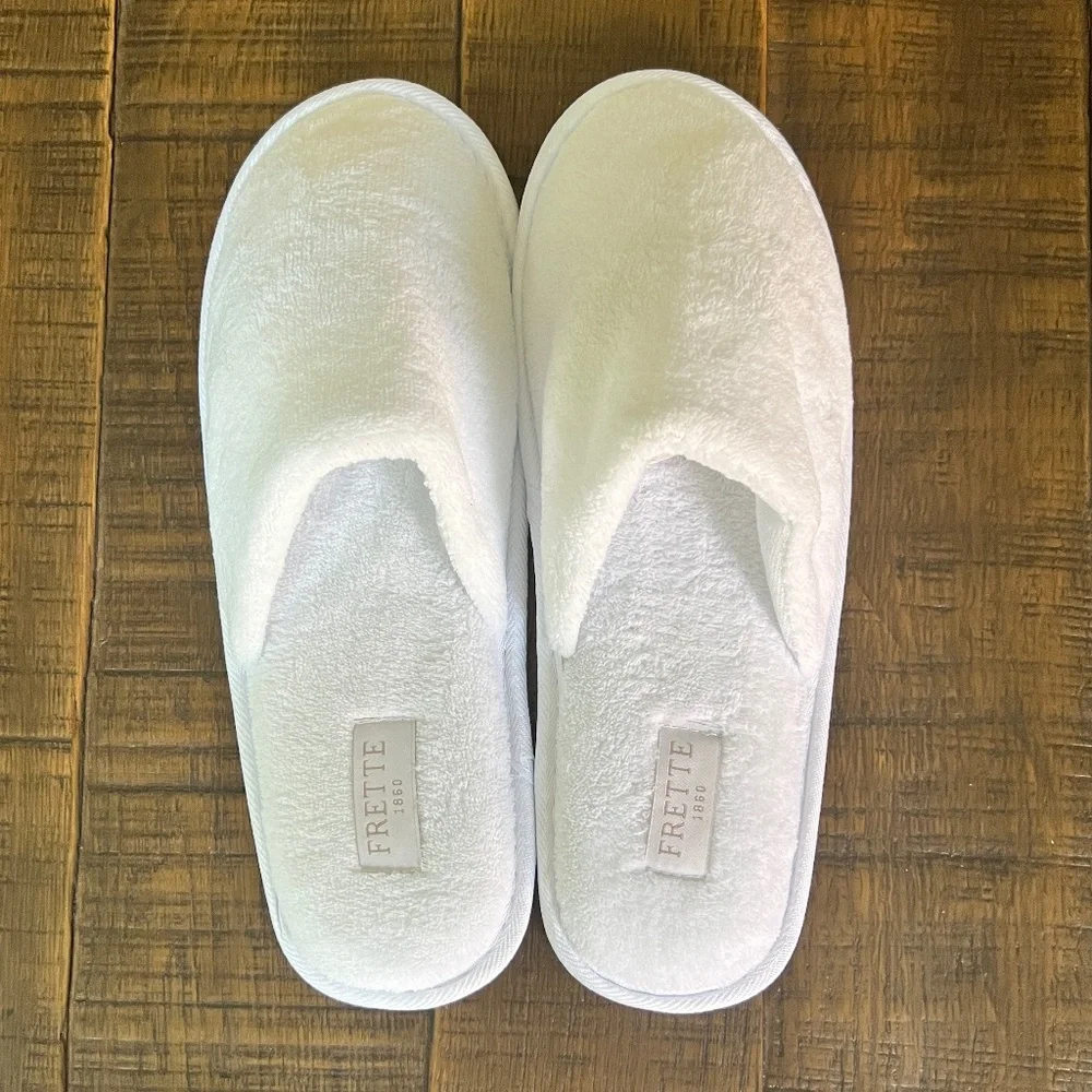 New! Frette 1860 Luxury Hotel Slippers - White - OS - St. Regis - Picture 1 of 6